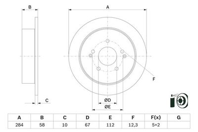 Тормозной диск BOSCH 0 986 479 H16 для SSANGYONG KORANDO