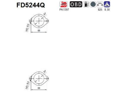 Filtr sadzy / filtr cząstek stałych, układ wydechowy AS 95520825