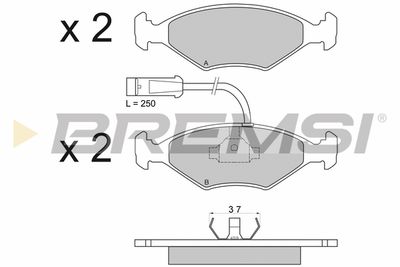 Комплект тормозных колодок, дисковый тормоз BREMSI BP2589 для FIAT ALBEA