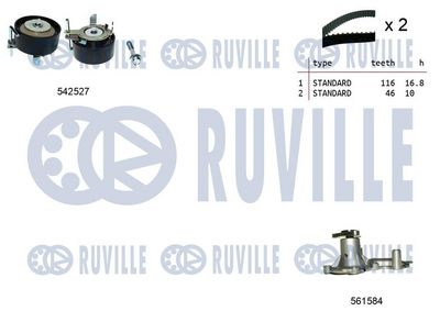 водна помпа+ к-кт ангренажен ремък RUVILLE 5505311