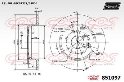 MAXTECH 851097 Тормозные диски  для HONDA CR-V (Хонда Кр-в)
