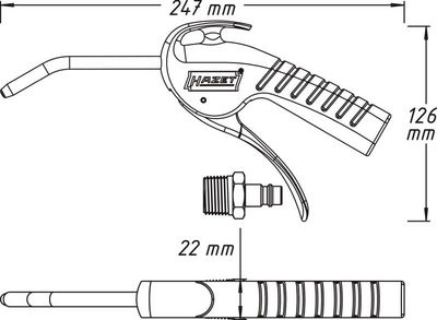 HAZET Ofukovacia pištoľ 9040P-1