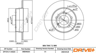 Tarcza hamulcowa DR!VE+ DBD0922C