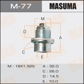 Резьбовая пробка, масляный поддон MASUMA M-77 для HONDA CROSSROAD