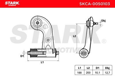носач, окачване на колелата STARK SKCA-0050103