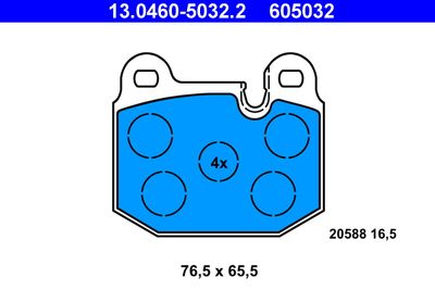 Комплект тормозных колодок, дисковый тормоз ATE 13.0460-5032.2 для BMW M1