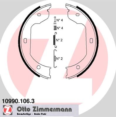 Brake Shoe Set, parking brake 10990.106.3