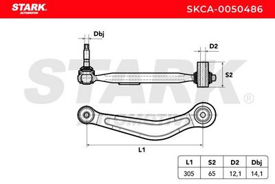 носач, окачване на колелата STARK SKCA-0050486