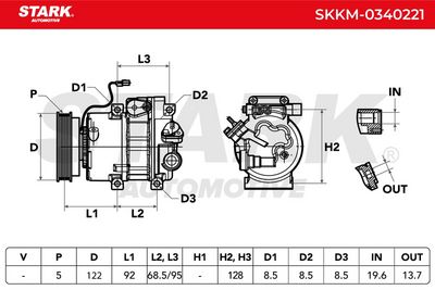 компресор, климатизация STARK SKKM-0340221