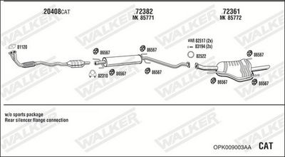 SISTEM DE ESAPAMENT WALKER OPK009003AA