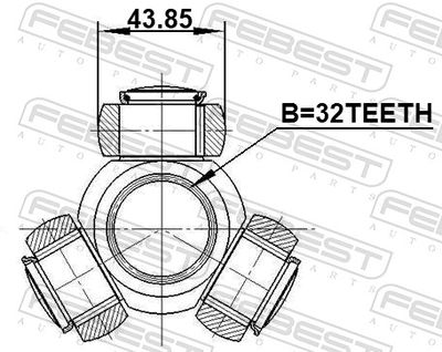 Муфта с шипами, приводной вал 1216-D7AT2WD