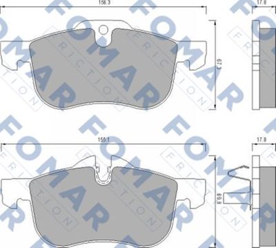 Комплект тормозных колодок, дисковый тормоз FOMAR Friction FO 680381 для ROVER 75