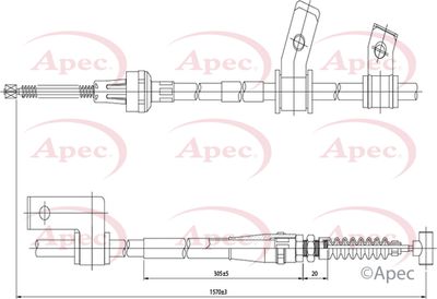 Cable Pull, parking brake APEC CAB1432