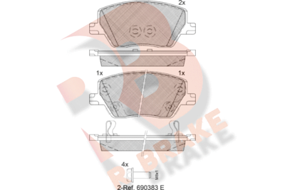 Комплект тормозных колодок, дисковый тормоз R BRAKE RB2275-207 для FIAT TIPO