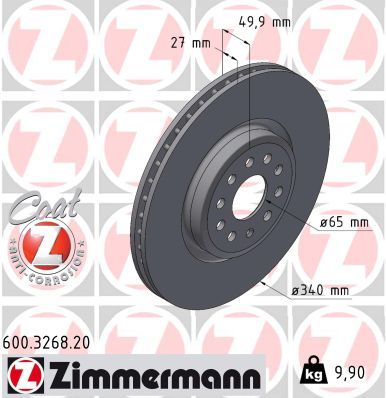 Tarcza hamulcowa ZIMMERMANN 600.3268.20