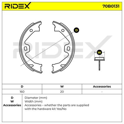 комплект спирачна челюст RIDEX