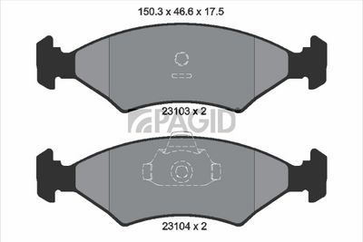 комплект спирачно феродо, дискови спирачки PAGID T1141N