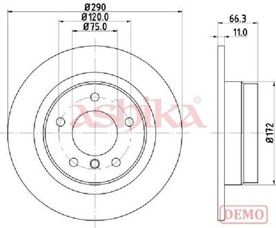 спирачен диск ASHIKA 61-00-0103C