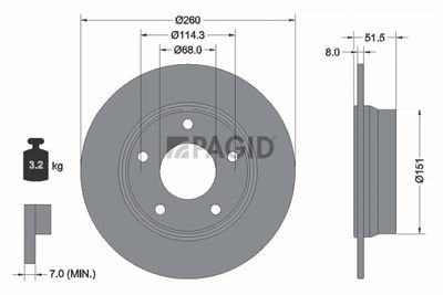 Tarcza hamulcowa PAGID 56358NC