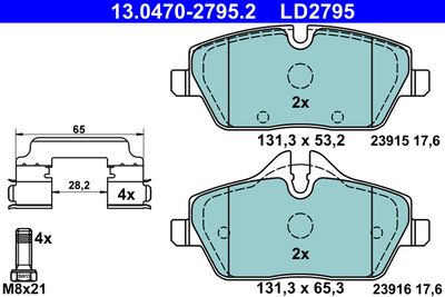 Brake Pad Set, disc brake 13.0470-2795.2