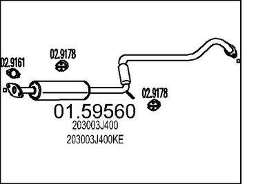MTS 01.59560 Глушитель выхлопных газов  для NISSAN PRIMERA Hatchback (P11) 2.0 16V