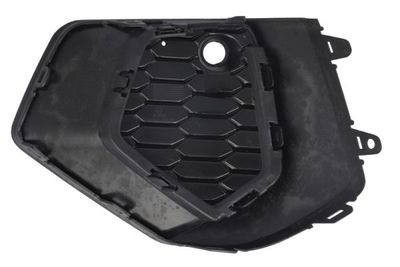 Voorbumper afdekking Voor Rechts ((EN) platinum frame, met parkeersensor gaten, plastic, black-matt) past: AUDI A3 8Y 05.20-02.24