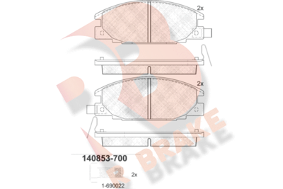 Комплект тормозных колодок, дисковый тормоз R BRAKE RB0853-700 для ISUZU KB