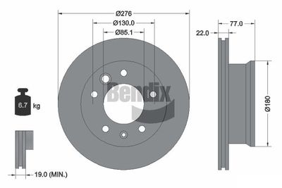 Brzdový kotouč BENDIX Braking BDS1057