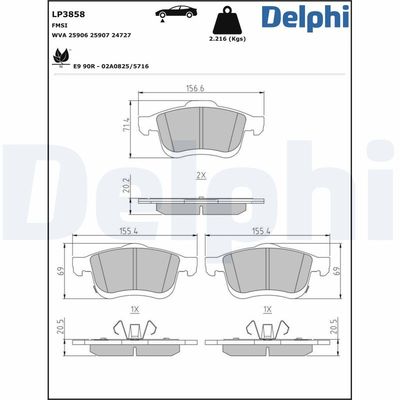 Brake Pad Set, disc brake LP3858