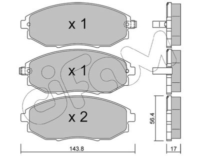 Комплект тормозных колодок, дисковый тормоз CIFAM 822-845-0 для CHEVROLET (SGM) EPICA