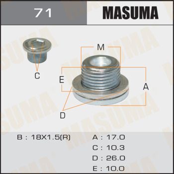 MASUMA 71 Пробка поддона  для TOYOTA RAUM (Тойота Раум)