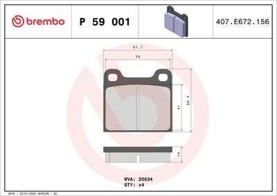 BREMBO Remblokkenset, schijfrem PRIME LINE (P 59 001)