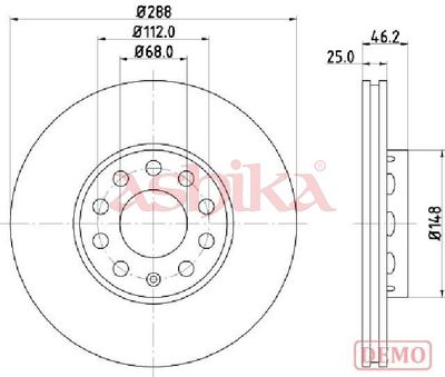 спирачен диск ASHIKA 60-00-0910C