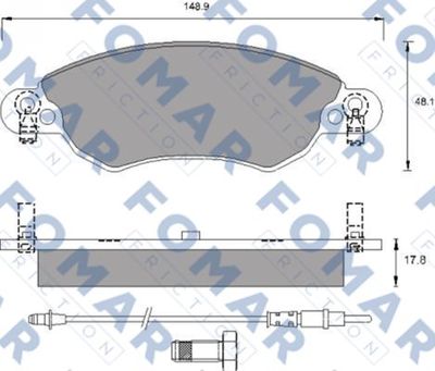 Комплект тормозных колодок, дисковый тормоз FOMAR Friction FO 786981 для CITROËN C5