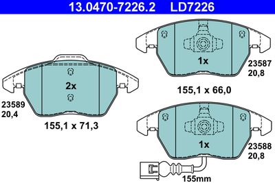 Brake Pad Set, disc brake 13.0470-7226.2