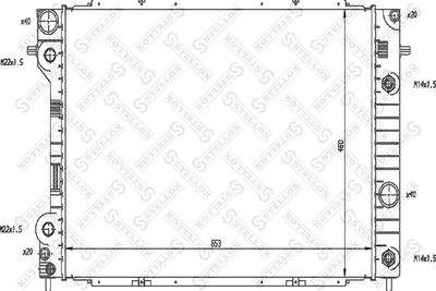 Радиатор, охлаждение двигателя STELLOX 10-26047-SX для OPEL OMEGA