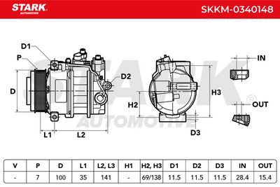компресор, климатизация STARK SKKM-0340148