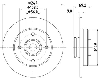 Тормозной диск HELLA 8DD 355 132-161 для OPEL CROSSLAND