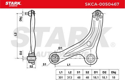 носач, окачване на колелата STARK SKCA-0050467