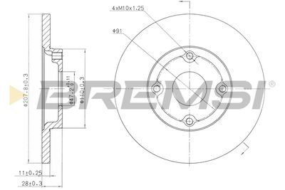 Тормозной диск BREMSI CD6422S для DAIHATSU CHARADE