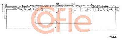Тросик, cтояночный тормоз COFLE 92.1651.6 для FIAT MERENGO