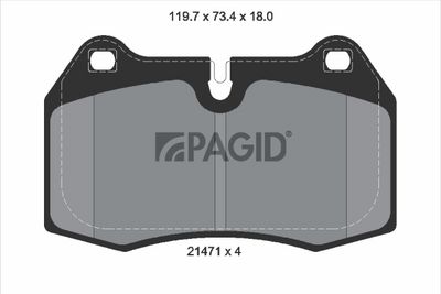 комплект спирачно феродо, дискови спирачки PAGID T5091N