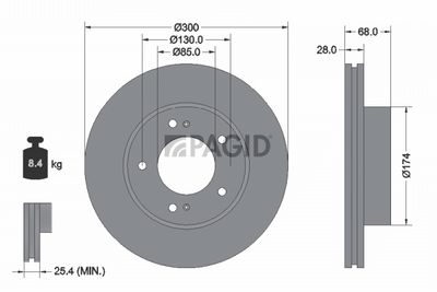 спирачен диск PAGID 55030NC