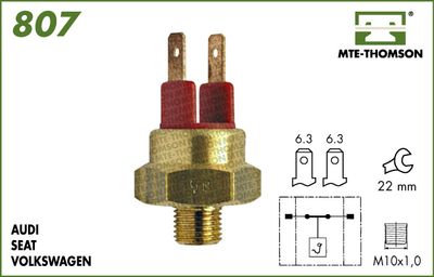 MTE-THOMSON 807 Датчик температуры охлаждающей жидкости для VW PASSAT B2 (32B)