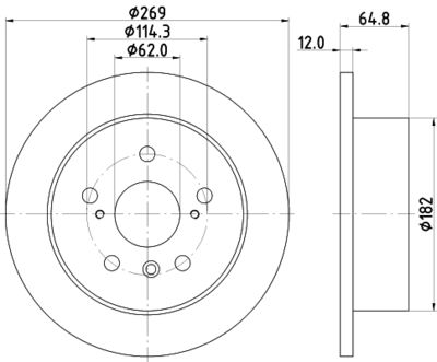 Тормозной диск MINTEX MDC1565 для TOYOTA AVALON