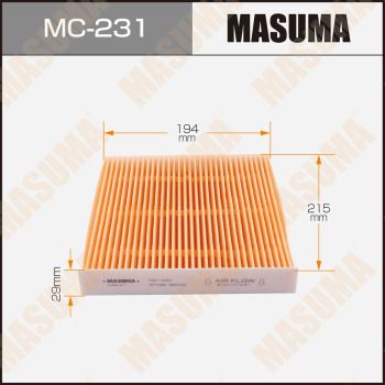 MASUMA MC-231 Фильтр салона  для TOYOTA bB (Тойота Бб)