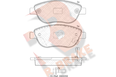 R BRAKE RB1809 Тормозные колодки и сигнализаторы для OPEL CORSA D (S07) 1.3 CDTI (L08, L68)