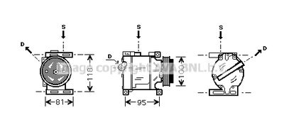 Компрессор, кондиционер AVA QUALITY COOLING FTAK090 для ABARTH 500C