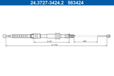 Handremkabel past: VW CADDY, CADDY III 1.2-2.0D 02.98-05.15