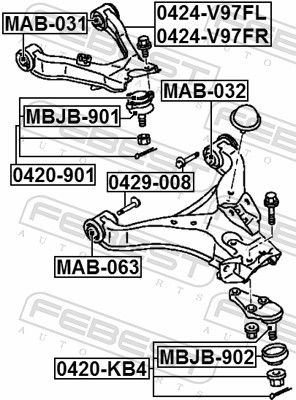 Подвеска, рычаг независимой подвески колеса MAB-031